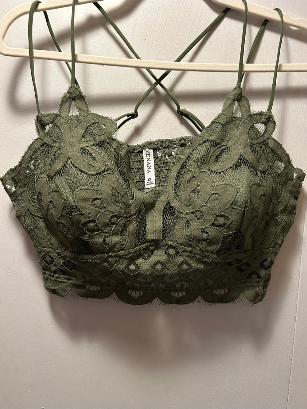Zenana Outfitters Olive Lace Bralette